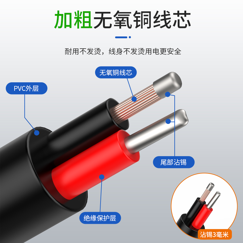 监控电源DC延长线公母插头5.5*2.5 2.1mm插座摄像头适配器加长线 - 图3