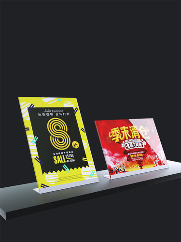瑞普艾普铝合金透明桌牌L型台签定制支付宝二维码支付台牌展示架点餐菜单台卡活动介绍台卡授权书证书展示牌 - 图2