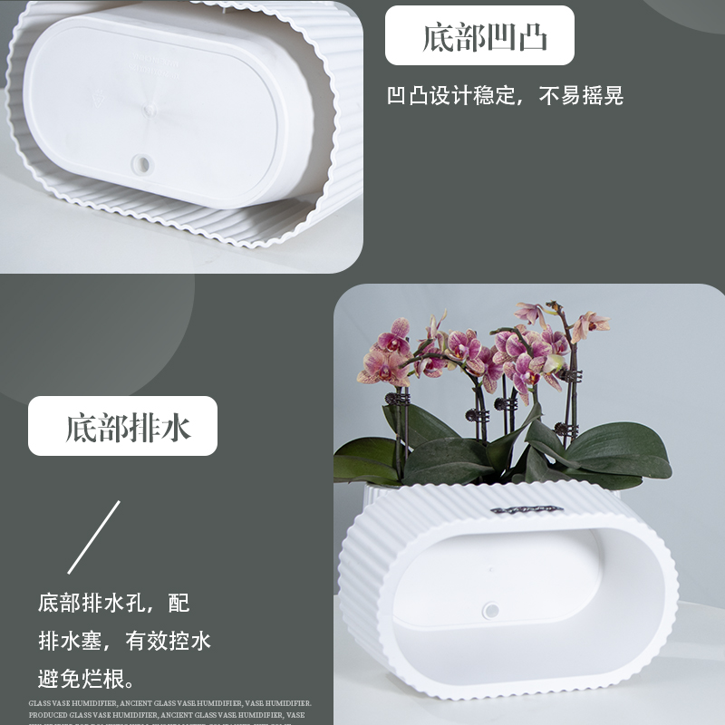 简约北欧树脂花盆矮款室内发财树郁金香创意花盆桌面多肉绿植花盆 - 图2