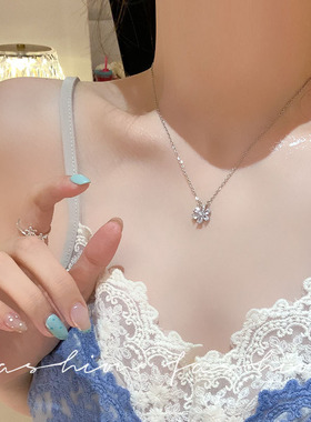 碎钻花朵锁骨链简约百搭ins风