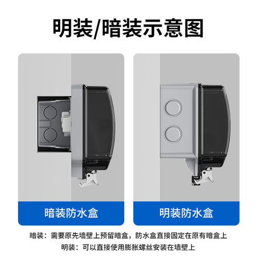 户外防水插座防溅盒露天院子室外电源插座防雨明装86型开关保护盒 - 图3