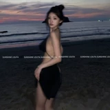 Черная цепь, купальник, комплект, брендовая сексуальная пляжная юбка, 3 предмета, популярно в интернете