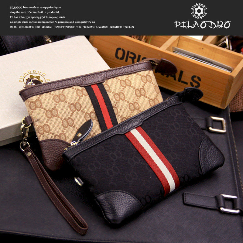 pilaoduo印花帆布+头层牛皮零钱包 pilaoduo箱包钱包