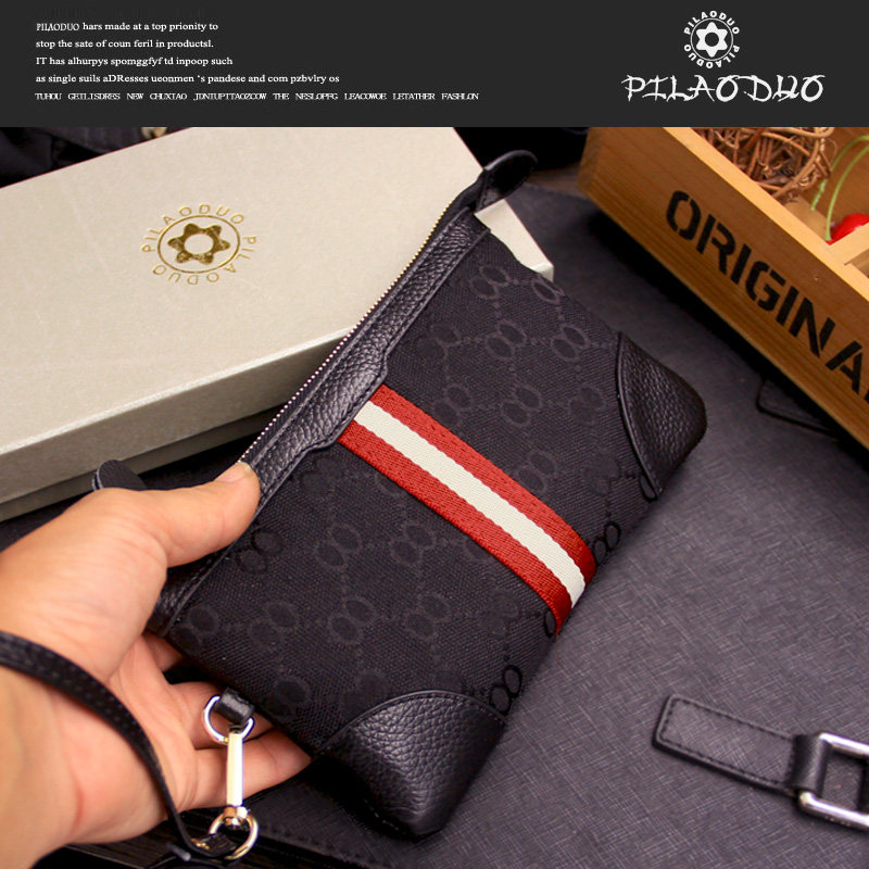 pilaoduo印花帆布+头层牛皮零钱包 pilaoduo箱包钱包