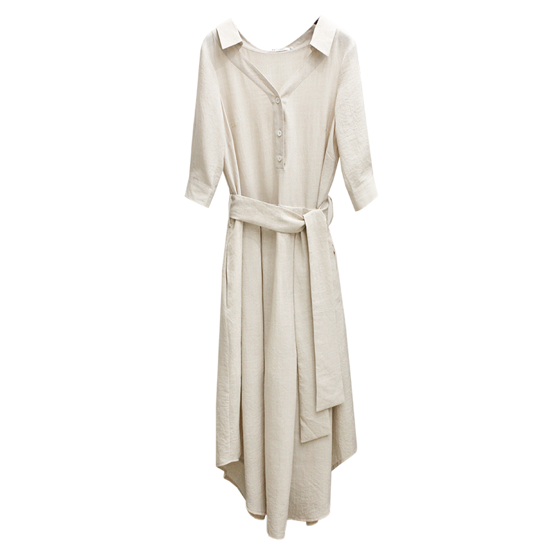 轻熟风夏季2021新款v领中袖连衣裙 梅特玛丽艾嘉连衣裙