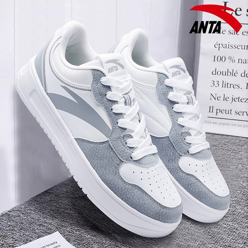 安踏男鞋轻质小白鞋夏季2026新款白色板鞋学生透气厚底休闲运动鞋 - 图2