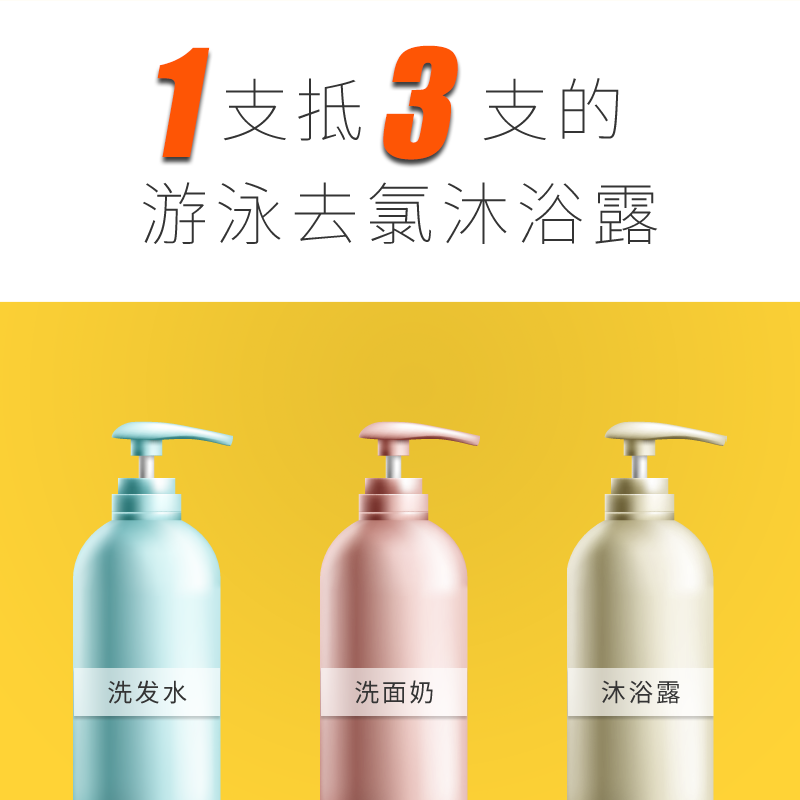 泰国进口ONE&ALL游泳专用去氯沐浴露洗发水洗面奶三合一150ml-图0