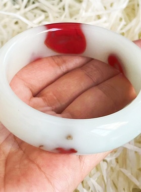 粉晶女草莓晶红玛瑙手镯天然