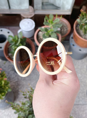 鸟叔绅士白色同款墨镜圆形韩国