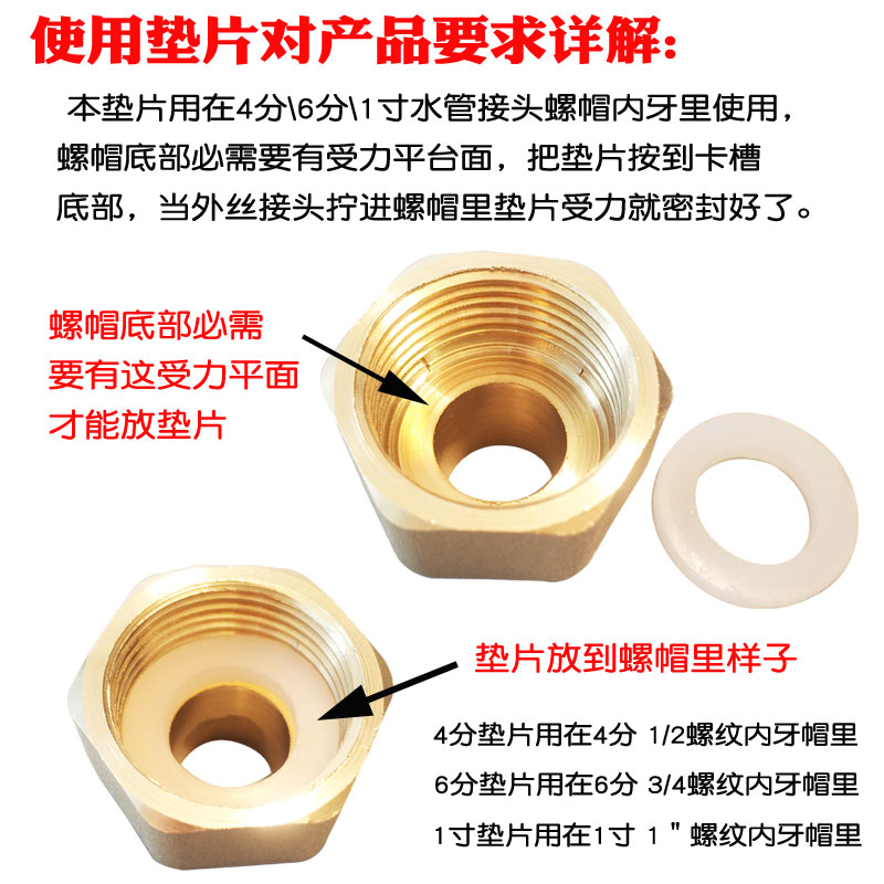 密封平垫片硅胶密封圈垫螺纹丝密封凸垫软管接头4分6分螺帽防漏垫-图1