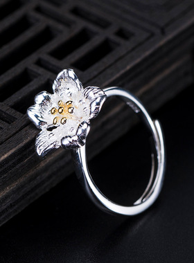 复古风开口手饰品礼物花朵戒指