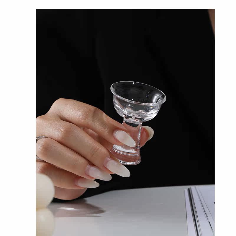 初云原创传统 水晶马上杯 高台杯白酒杯复古中式酒杯小杯子国潮风,淘宝优惠券,粉丝福利购,淘宝优惠卷