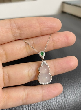 福禄小葫芦 天然玉髓 高档 ！S925纯银~新中式细锁骨项链女礼物