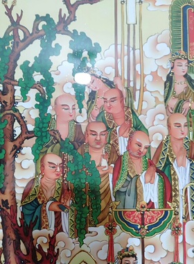 华严说法图全佛像挂画客厅