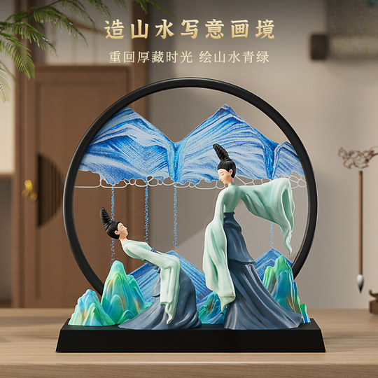 只此青绿仕女流沙画摆件高级感国潮文创伴手礼电影周边纪念品礼物
