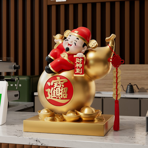 财神爷摆件开业礼物客厅电视柜酒柜店铺收银台装饰品乔迁新居礼物 - 图1