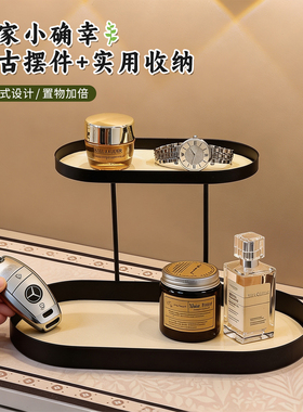 中古风入户玄关装饰品摆件画收纳