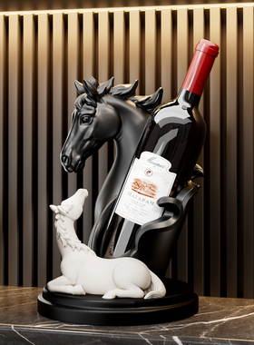 马到成功红酒架摆件轻奢高档高级感客厅电视柜酒柜创意餐边柜装饰