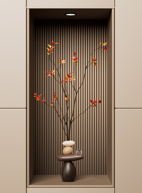 时来运转进门口入户玄关装饰摆件轻奢高档壁龛花瓶乔迁新居礼物