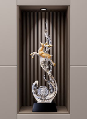 风生水起入户玄关装饰摆件轻奢高档客厅招财电视柜酒柜壁龛装饰品