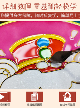 2025新年灵蛇掐丝珐琅DIY材料包中国古风春节贺岁福字摆件景泰蓝