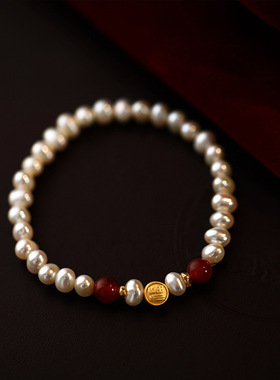 天然淡水珍珠手链女轻奢小众简约高级感新中式手链不易掉色手饰
