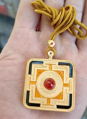 五爷真身吊坠内有五爷庙金包香灰豆一粒有求必应唐卡龙五爷网红款