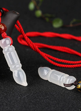 天然白玉髓文昌笔吊坠立体