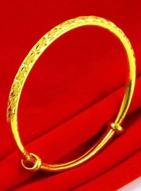 9999真金24k满天星推拉黄金手镯