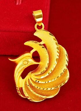 9999真金黄金24k金爱心桃心吊坠