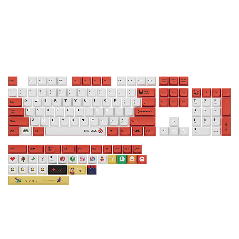 红马里奥主题热升华PBT键帽十字卫星轴键盘通用75 87 98 104配列-图3