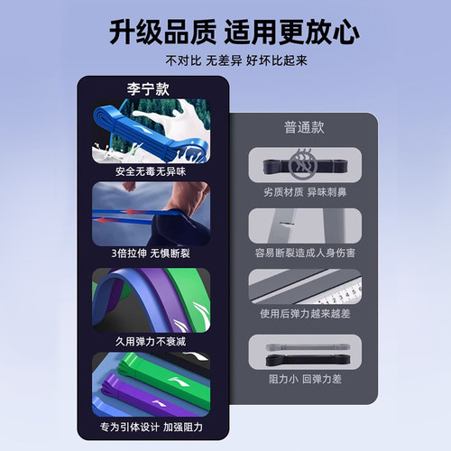 李宁中考引体向上助力带单杠弹力带学生辅助带力量训练田径拉力绳 - 图0