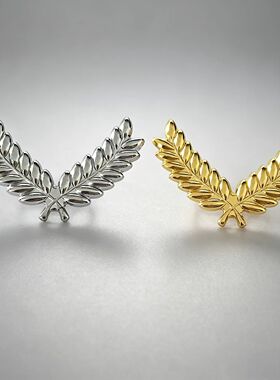 制服帽徽领花两用麦穗金属帽徽
