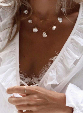 天然淡水异形巴洛克珍珠项链