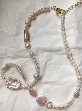 choker极光炫彩巴洛克异形珍珠