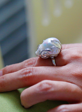 巴洛克珍珠小众极光炫彩纯银