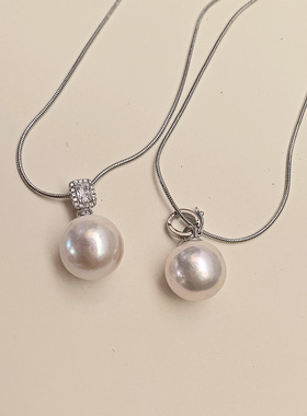 天然银蓝爱迪生珍珠吊坠