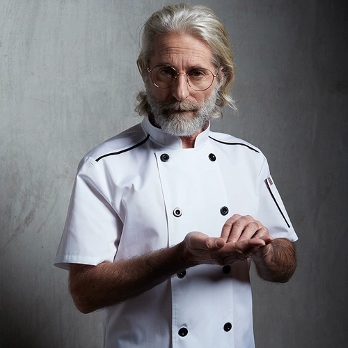 Шеф -повар костюмы с коротким рукавом осенью дышащий тонкий стиль ресторан ресторан на заказ логотип кухонная одежда по шеф -повару мужской белый топ