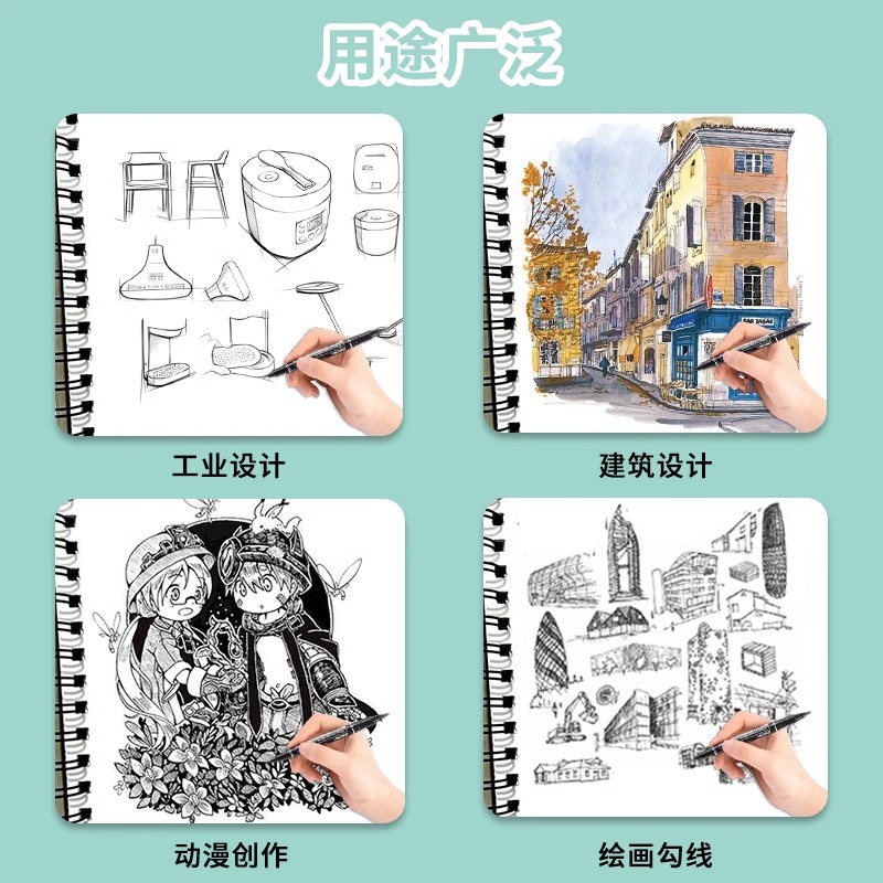 得力6823油性双头记号笔办公马克笔勾线笔儿童绘画学生用黑色描边彩色速干防水笔不掉色快递涂码仓库