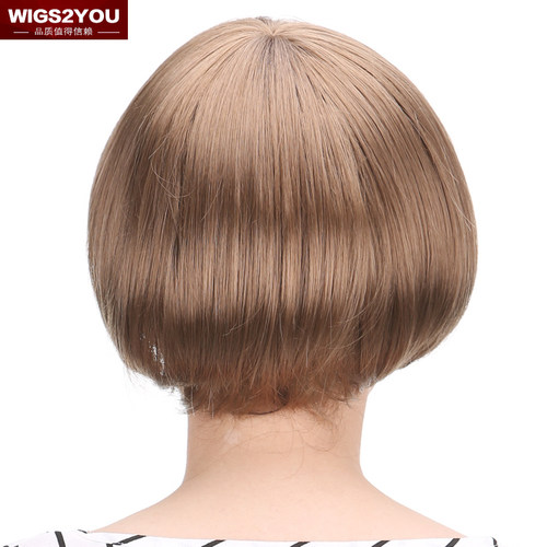 wigs2you 假发 女士波波头超短直发 齐刘海时尚bobo头短款假发套 - 图1