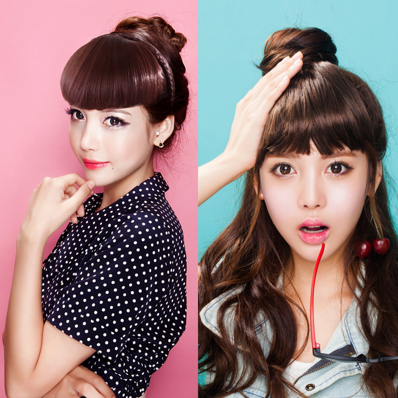 Wigs2you假发刘海 齐刘海麻花辫发箍留海 时尚流海新娘假发补发片 - 图2