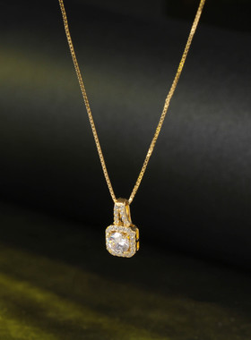 铜镶锆石感项链女网红简约ins冷淡风轻奢气质颈链小众锁骨链