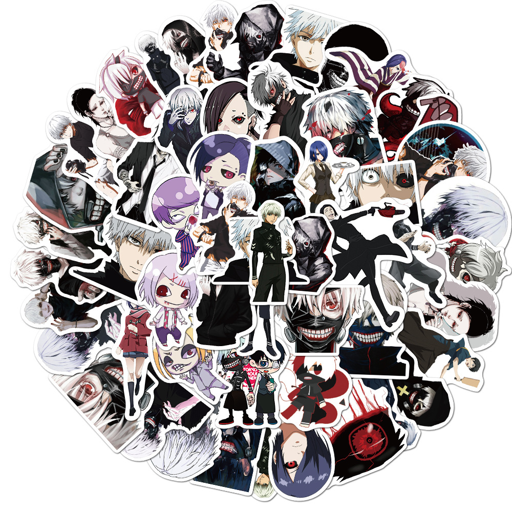 50张东京食尸鬼贴纸手机壳电脑头盔防水贴画 Tokyo Ghoul sticker-图3