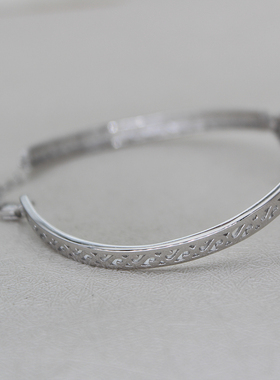 925纯银手链手镯空托13*16