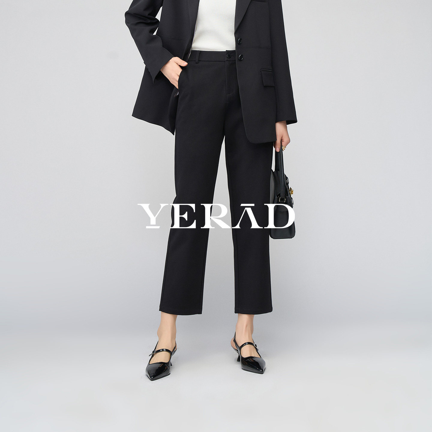 娅丽达加绒直筒裤女2025冬季新款通勤黑色休闲西装裤子九分烟管裤,淘宝优惠券,粉丝福利购,淘宝优惠卷