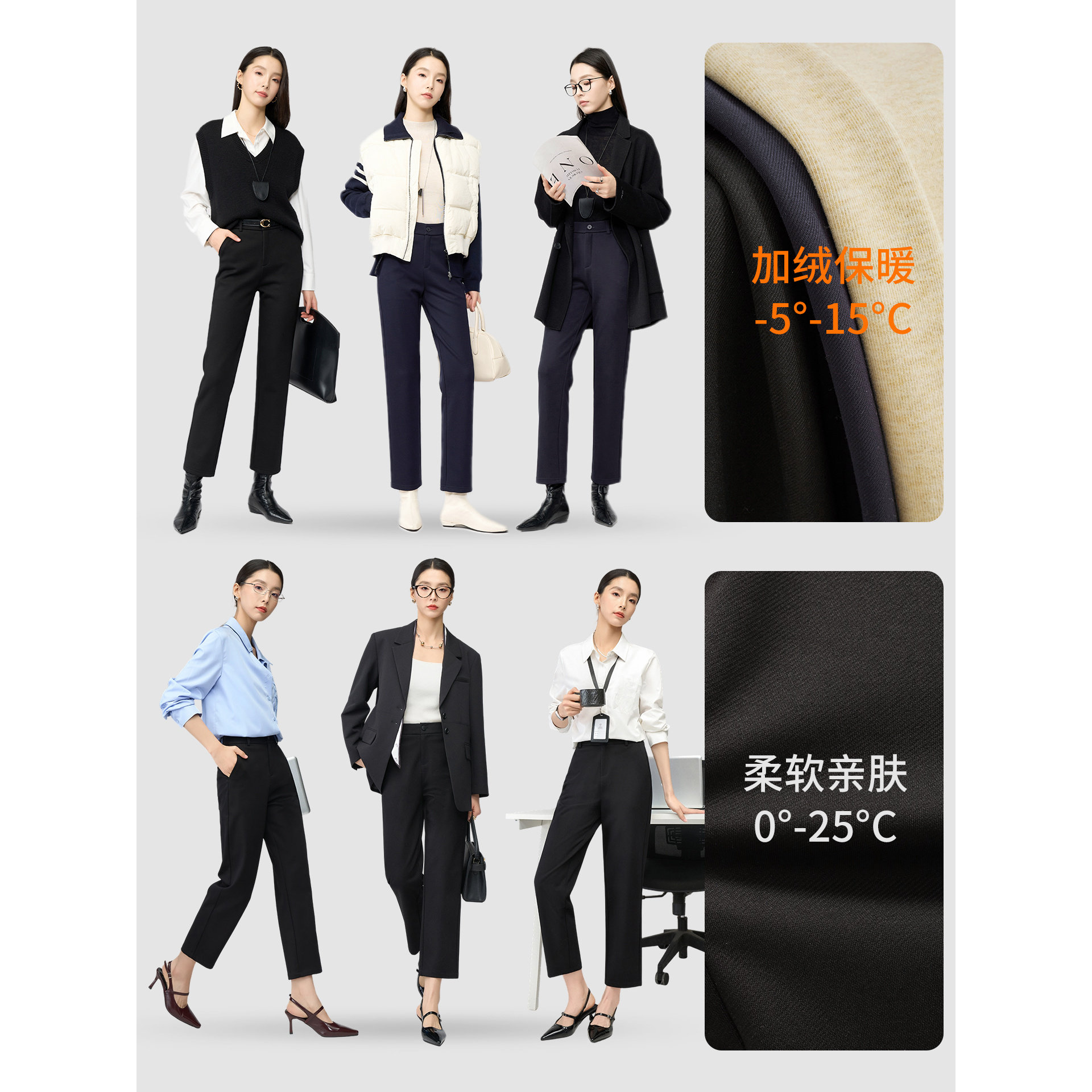 娅丽达加绒直筒裤女2025冬季新款通勤黑色休闲西装裤子九分烟管裤,淘宝优惠券,粉丝福利购,淘宝优惠卷