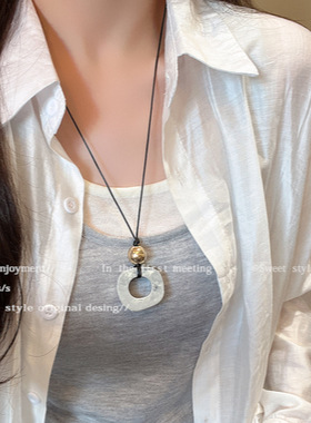 骆驼骨吊坠项链女ins小众设计感长款毛衣链轻奢秋冬高级气质颈链