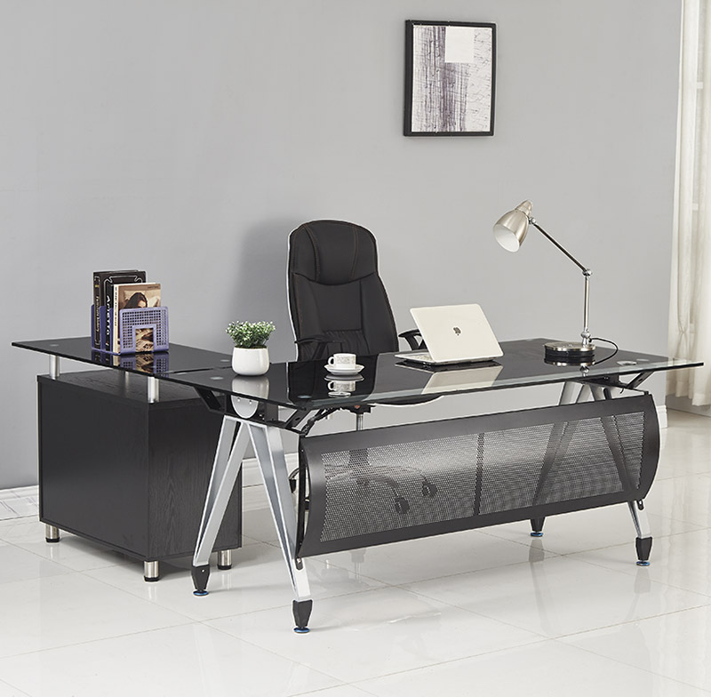 办公家具老板桌大班台钢化玻璃办公桌总载桌简约现代经理桌主管桌