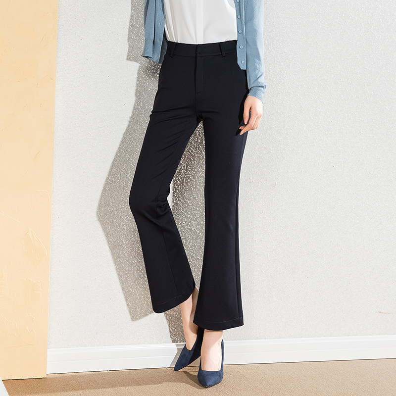 雅思诚服饰旗舰店黑色小喇叭裤女秋 雅思诚服饰休闲裤