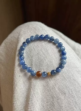 观山晓月新中式天然蓝晶石手链